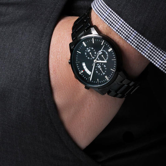 Handcrafted Black Chrono for Men