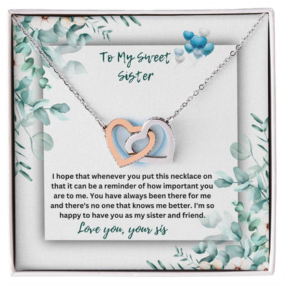 Sisterly Bond: Interlocking Hearts Necklace