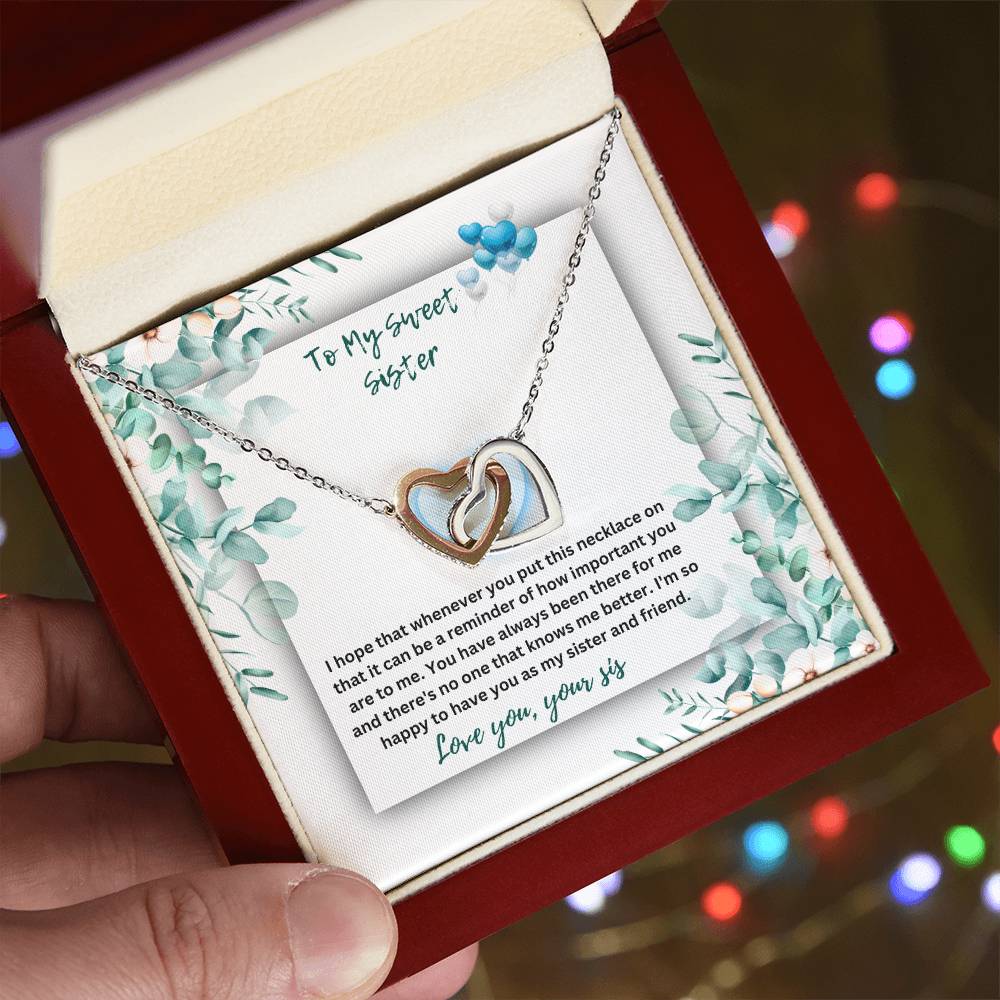 Sisterly Bond: Interlocking Hearts Necklace